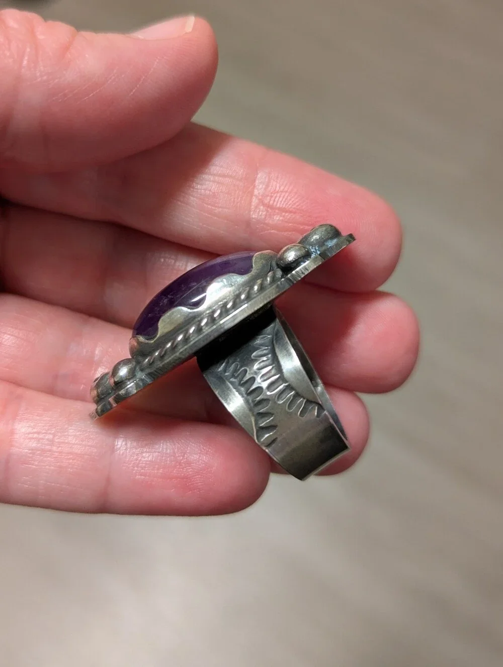SALE! Native Made Silver Ingot Purple Amethyst Statement Ring Alchemist Arby